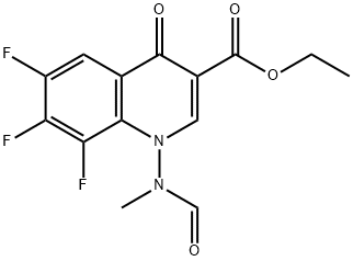 6,7,8-Trifluoro-1-(formylmethylamino)-1,4-dihydro-4-oxo-3-quinolinecarboxylic acid ethyl ester Structure