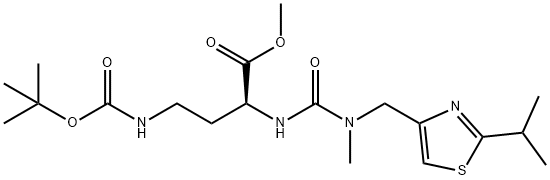 Methyl (S)-4-((tert-butoxycarbonyl)amino)-2-(3-((2-isopropylthiazol-4-yl)methyl)-3-methylureido)butanoate Structure