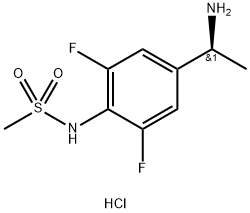 N-{4-[(1R)-1-aminoethyl]-2,6-difluorophenyl}methanesulfonamide hydrochloride Structure