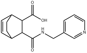 3-((pyridin-3-ylmethyl)carbamoyl)bicyclo[2.2.2]oct-5-ene-2-carboxylic acid Struktur