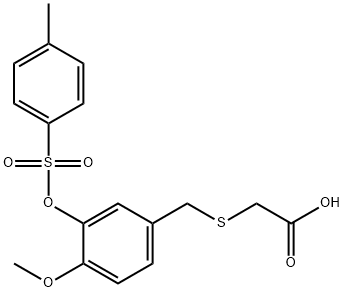 2-(4-甲氧基-3-(甲苯磺酰氧基)苄硫基)乙酸,1005494-36-9,结构式