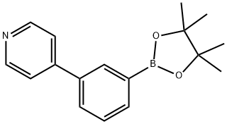 4-[3-(4,4,5,5-テトラメチル-1,3,2-ジオキサボロラン-2-イル)フェニル]ピリジン 化学構造式