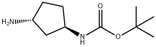 (1R,3R)-3-氨基环戊基氨基甲酸叔丁酯, 1009075-44-8, 结构式