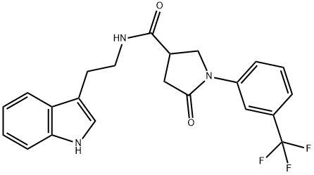 N-[2-(1H-indol-3-yl)ethyl]-5-oxo-1-[3-(trifluoromethyl)phenyl]pyrrolidine-3-carboxamide Struktur