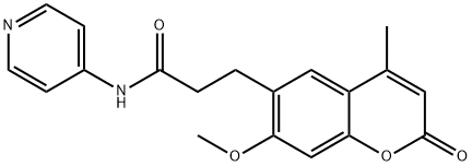 3-(7-methoxy-4-methyl-2-oxo-2H-chromen-6-yl)-N-(pyridin-4-yl)propanamide Struktur