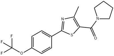 {4-methyl-2-[4-(trifluoromethoxy)phenyl]-1,3-thiazol-5-yl}(pyrrolidin-1-yl)methanone Struktur