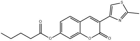3-(2-methyl-1,3-thiazol-4-yl)-2-oxo-2H-chromen-7-yl pentanoate Struktur