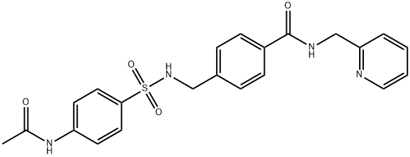 4-[({[4-(acetylamino)phenyl]sulfonyl}amino)methyl]-N-(pyridin-2-ylmethyl)benzamide Struktur