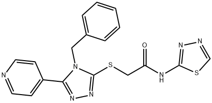 2-{[4-benzyl-5-(pyridin-4-yl)-4H-1,2,4-triazol-3-yl]sulfanyl}-N-(1,3,4-thiadiazol-2-yl)acetamide Struktur