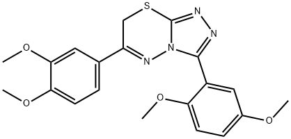 3-(2,5-dimethoxyphenyl)-6-(3,4-dimethoxyphenyl)-7H-[1,2,4]triazolo[3,4-b][1,3,4]thiadiazine Struktur
