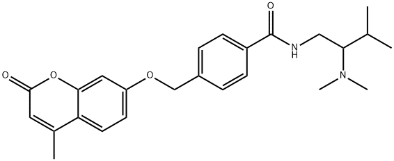 N-[2-(二甲基氨基)-3-甲基丁基]-4-[[(4-甲基-2-氧代-2H-1-苯并吡喃-7-基)氧基]甲基]苯甲酰胺, 1016036-76-2, 结构式