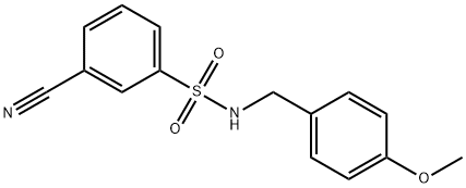 3-Cyano-N-(4-methoxybenzyl)benzenesulfonamide 结构式