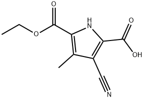 3-Cyano-5-(ethoxycarbonyl)-4-methyl-1H-pyrrole-2-carboxylic acid Structure