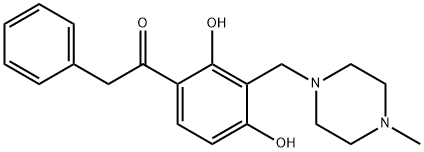 1-{2,4-dihydroxy-3-[(4-methylpiperazin-1-yl)methyl]phenyl}-2-phenylethanone Struktur