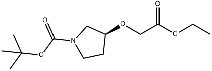 (3S)-3-(2-ethoxy-2-oxoethoxy)-1-pyrrolidinecarboxylic acid 1,1-dimethylethyl ester Structure