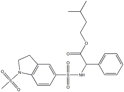 isopentyl 2-(1-(methylsulfonyl)indoline-5-sulfonamido)-2-phenylacetate Struktur