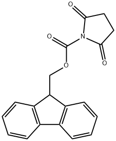 N-(9H-フルオレン-9-イルメトキシカルボニル)スクシンイミド 化学構造式
