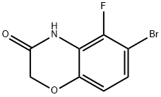 6-Bromo-5-fluoro-2H-benzo[b][1,4]oxazin-3(4H)-one 化学構造式