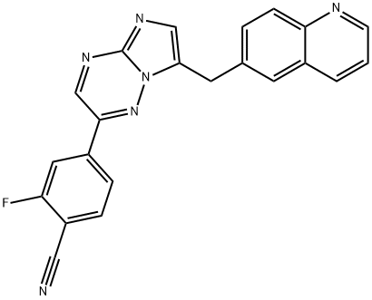 2-fluoro-4-(7-(quinolin-6-ylmethyl)imidazo[1,2-b][1,2,4]triazin-2-yl)benzonitrile