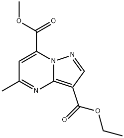 5-Chloro-pyrazolo[1,5-a]pyrimidine-2,7-dicarboxylic acid 2-ethyl ester 7-methyl ester 结构式