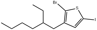 2-ブロモ-3-(2-エチルヘキシル)-5-ヨードチオフェン 化学構造式