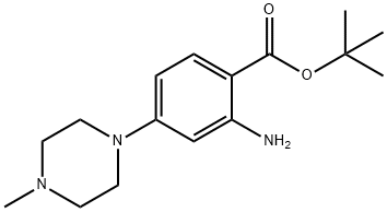 2-氨基-4-(4-甲基-1-哌嗪)苯甲酸叔丁酯 结构式