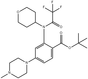 4-(4-METHYLPIPERAZIN-1-YL)-2-[(TETRAHYDROPYRAN-4-YL)(2,2,2-TRIFLUOROACETYL)AMINO]BENZOIC ACID TERT-BUTYL ESTER, 1034975-53-5, 结构式