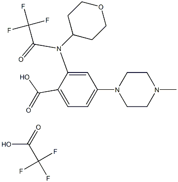 4-(4-methylpiperazin-1-yl)-2-[(tetrahydropyran-4-yl)(2,2,2-trifluoroacetyl)amino]benzoic acid trifluoroacetate Structure