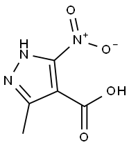 3-甲基-5-硝基-1H-吡唑-4-羧酸 结构式
