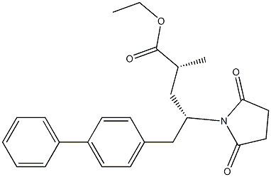 Ethyl (2R,4S)-4-([1,1'-biphenyl]-4-ylmethyl)-2-methyl-4-(2,5-dioxopyrrolidin-1-yl)butanoate Struktur