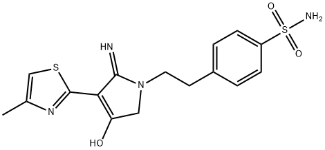 4-(2-(4-hydroxy-2-imino-3-(4-methylthiazol-2-yl)-2,5-dihydro-1H-pyrrol-1-yl)ethyl)benzenesulfonamide Structure