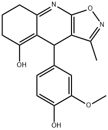 4-(4-hydroxy-3-methoxyphenyl)-3-methyl-4,6,7,8-tetrahydroisoxazolo[5,4-b]quinolin-5-ol Structure