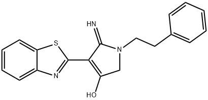4-(benzo[d]thiazol-2-yl)-5-imino-1-phenethyl-2,5-dihydro-1H-pyrrol-3-ol Structure