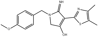 4-(4,5-dimethylthiazol-2-yl)-5-imino-1-(4-methoxybenzyl)-2,5-dihydro-1H-pyrrol-3-ol Struktur