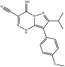 4-imino-7-isopropyl-8-(4-methoxyphenyl)-1,4-dihydropyrazolo[5,1-c][1,2,4]triazine-3-carbonitrile Structure