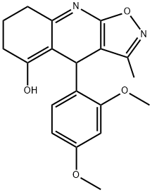 4-(2,4-dimethoxyphenyl)-3-methyl-4,6,7,8-tetrahydroisoxazolo[5,4-b]quinolin-5-ol Structure