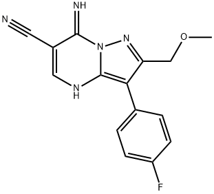 3-(4-fluorophenyl)-7-imino-2-(methoxymethyl)-4,7-dihydropyrazolo[1,5-a]pyrimidine-6-carbonitrile 结构式