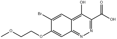 6-Bromo-4-hydroxy-7-(2-methoxyethoxy)cinnoline-3-carboxylic acid Struktur