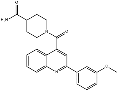 1-{[2-(3-methoxyphenyl)quinolin-4-yl]carbonyl}piperidine-4-carboxamide Struktur