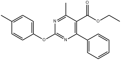 Ethyl 4-methyl-6-phenyl-2-(p-tolyloxy)pyrimidine-5-carboxylate Struktur