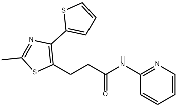 3-[2-methyl-4-(thiophen-2-yl)-1,3-thiazol-5-yl]-N-(pyridin-2-yl)propanamide Structure