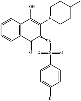 (Z)-4-bromo-N-(4-hydroxy-3-(4-methylpiperidin-1-yl)-1-oxonaphthalen-2(1H)-ylidene)benzenesulfonamide Struktur