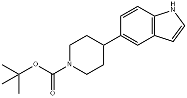 4-(1H-吲哚-5-基)哌啶-1-甲酸叔丁酯 结构式