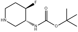 N-[(3R,4R)-4-フルオロピペリジン-3-イル]カルバミン酸TERT-ブチル 化学構造式
