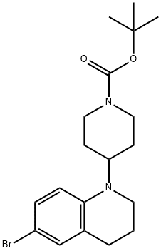 tert-Butyl 4-(6-bromo-3,4-dihydroquinolin-1(2H)-yl)piperidine-1-carboxylate Struktur