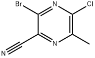 3-Bromo-5-chloro-6-methylpyrazine-2-carbonitrile Structure