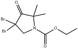 Ethyl 4,4-dibromo-2,2-dimethyl-3-oxopyrrolidine-1-carboxylate,106573-90-4,结构式