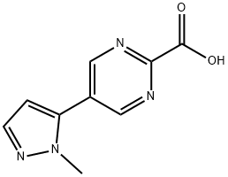 5-(1-methyl-1H-pyrazol-5-yl)-2-Pyrimidinecarboxylic acid Struktur
