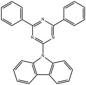 2-(9H-カルバゾール-9-イル)4,6-ジフェニル-1,3,5-トリアジン 化学構造式