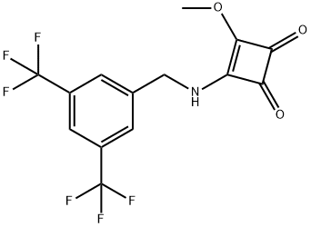 3-((3,5-bis(trifluoromethyl)benzyl)amino)-4-methoxycyclobut-3-ene-1,2-dione Struktur